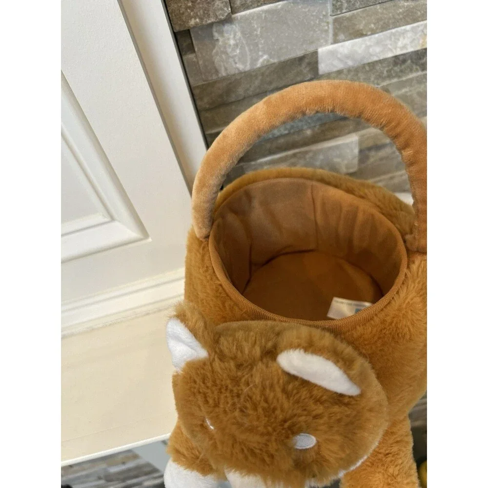 Joyward Plush Brown Dog Easter/Gift/Birthday Animal Basket  9x14 in Kids Decor